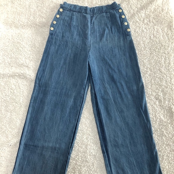 SOLD - Ilana Kohn Lindy Pants in Faded Denim - Picture 3 of 4